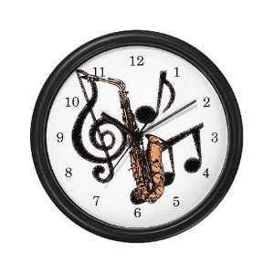  Cartoon Saxophone Wall Clock