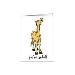 cartoon horse party invitation Card