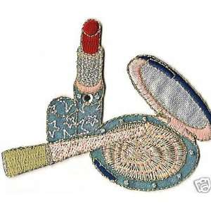  Girly Things/Lipstick & Compact   Iron On Applique 