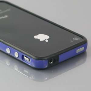 Total 29Colors] Black+Dark Blue Bumper Case for Apple iPhone 4 / 4S 