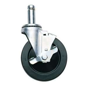 Stem Caster with Brake   Swivel Type with Bumper   Resilient Rubber 