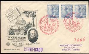 RELIGION ST. IGNATIUS DE LOYOLA 1948 Special postmark  
