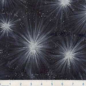  45 Wide Stargazers Starburst Charcoal Fabric By The Yard 