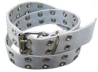 Canvas 2 Hole With Silver Grommet Belt in Gray XS   XL  
