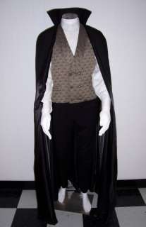 Dracula Vampire Cape Black Cloak Tall Collar Halloween Costume Floor 