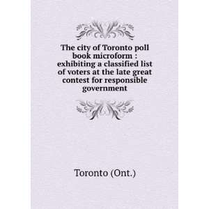  The city of Toronto poll book microform  exhibiting a 