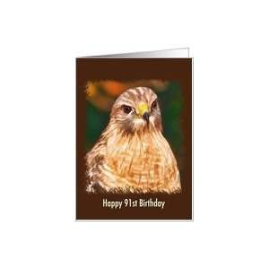  Birthday, 91st, Red shouldered Hawk Card Toys & Games