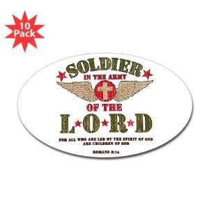 Sticker (Oval) (10 Pack) Soldier in the Army of the Lord 