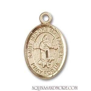  St. Isidore the Farmer Small 14kt Gold Medal Jewelry