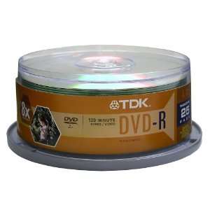  TDK DVD R 8X Compatible Video DVD+R 25 pack Electronics