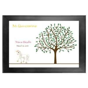  Quinceanera Guest Book Tree # 1 Unicorn 24x36 For 100 