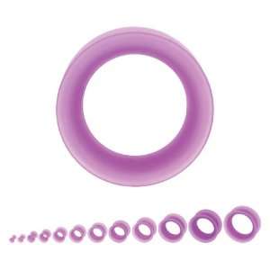Silicone Squishy Purple Saddle Double Flare Plugs   5/8   Sold As A 