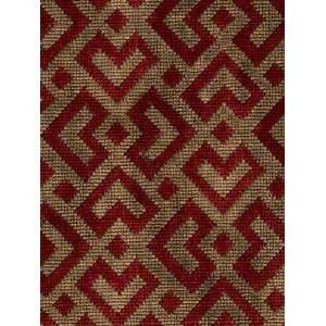  Scalamandre Raff   Red and Brown Fabric