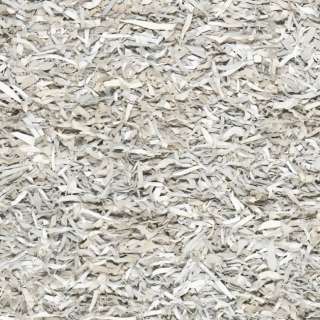 Metro Grey/ White Leather Shag Carpet Area Rug 6Square  