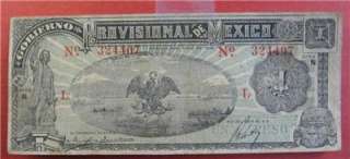 1916 GOBIERNO PROVISIONAL DE MEXICO~UN PESO~INDOMABLES~ SERIAL N/L 