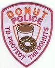 DONUT POLICE NOVELTY PATCH EMBROIDERED 5 IRON OR SEW ON