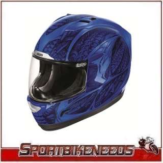 Icon Alliance Speedmetal Blue Black Helmet XLarge XL  