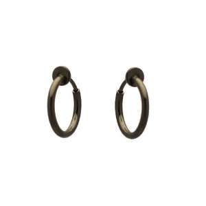  Cerceau 13mm Hematite Hoop Clip On Earrings Jewelry