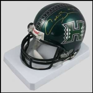   Hawaii Warriors Autographed Mini Football Helmet