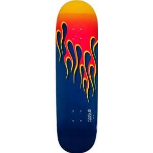 Powell Hot Rod Flames Deck 9.37 Blue Red Yellow Skateboard Decks