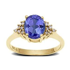 Ceylon Sapphire Ring in 14K Gold with Diamonds