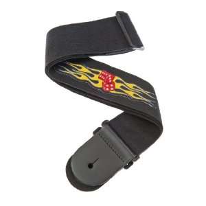    Planet Waves Patch Guitar Strap, Flaming Dice Musical Instruments