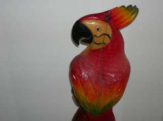 PARROT ONA STAND HAND CARVED  