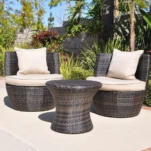  Reggio Collection All Weather Wicker 3 Piece Stacking Set 
