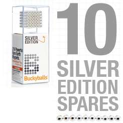 Replacement Silver Edition Buckyballs   10 Spare Balls  