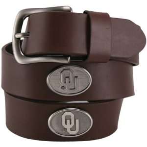 Oklahoma Sooners Brown Leather Concho Belt  Sports 