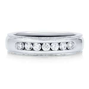 Sterling Silver Ring Channel Set Cubic Zirconia CZ Band Ring   Womens 