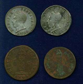 HAITI REPUBLIC 1827 1846 GROUP LOT OF (4) COINS  