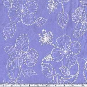  54 Wide Embroidered Voile Blue Fabric By The Yard Arts 