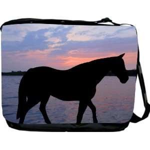  Rikki KnightTM Horse Silhouette on Sunset Lake Design 