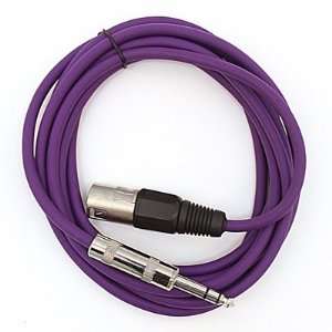 SEISMIC AUDIO   SATRXL M6   Purple 6 XLR Male to 1/4 TRS Patch Cable