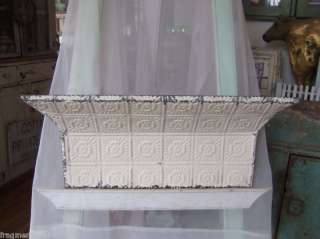ANTIQUE Tin Ceiling Tile Shelf 2 FT REPURPOSED METAL  