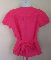Calypso Christiane Celle pink linen wrap shirt top XS  