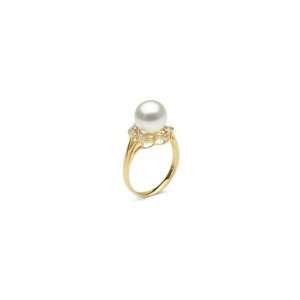  Bloom White South Sea Pearl Ring, 8 9 mm 14kt Gold 