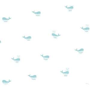  Light Blue Whale Toss Wallpaper