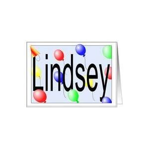  Lindseys Birthday Invitation, Party Balloons Card Toys 