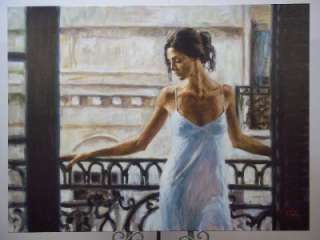 Fabian Perez BALCONY AT BUENOS AIRES I Tru Giclee on Canvas M 1/2 