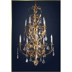 Neoclassical Chandelier, MG 3500, 10 lights, Rustic Gold, 36 wide X 