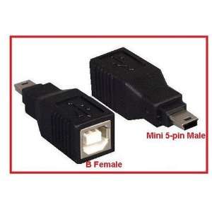  PTC USB B Female to Mini 5 pin Male for Camera, Camcorder 