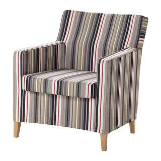 NEW IKEA KARLSTAD Armchair Chair Cover Slipcover   Dillne Gray / Beige 