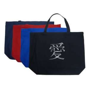 Large Royal Chinese Love Symbol Tote Bag   Made using the word LOVE 