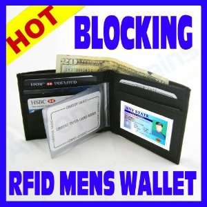  RFID Wallet Leather Black Blocking Bi Fold Data Safe New 