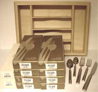 Lenox Chatswood Frosted 47 Piece Stainless Flatware Set for 8 Plus 