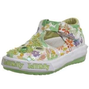   Paradise White Green T Strap shoes sneakers Floral Beaded NEW  