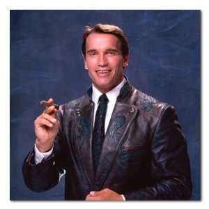  Arnold Schwarzenegger Smoking Cigar Color Stretched Square 