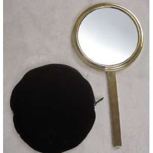 Hand Mirror two sided with Soft Travel Case 3X magnification one side 